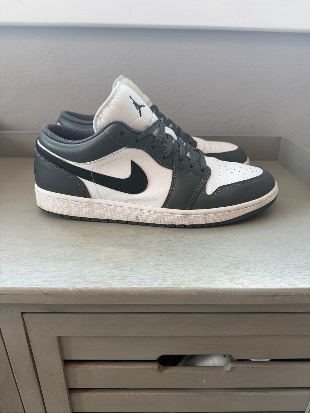 Nike Air Jordan 1 Low - White & Dark Gray Men's Sneakers Men’s Size 13
